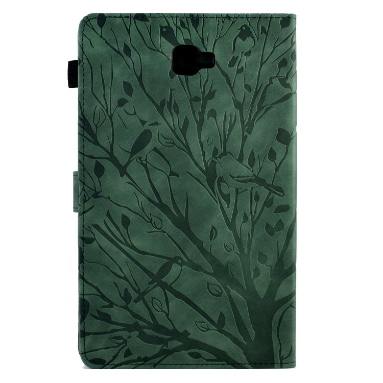 For Samsung Galaxy Tab A 10.1 2016 Fortune Tree Pressure Flower PU Tablet Case with Wake-up / Sleep Function(Green) by bashfashion