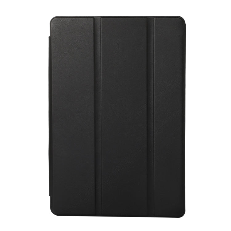 For Samsung Galaxy Tab A7 Lite Solid Color 3-folding Leather Tablet Case(Black) by bashfashion