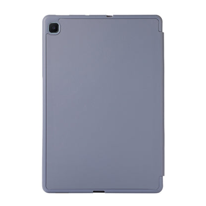 For Samsung Galaxy Tab S6 Lite/Tab S6 Lite 2022 Solid Color 3-folding Leather Tablet Case(Lavender Grey) by bashfashion