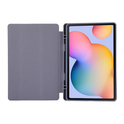 For Samsung Galaxy Tab S6 Lite/Tab S6 Lite 2022 Solid Color 3-folding Leather Tablet Case(Lavender Grey) by bashfashion