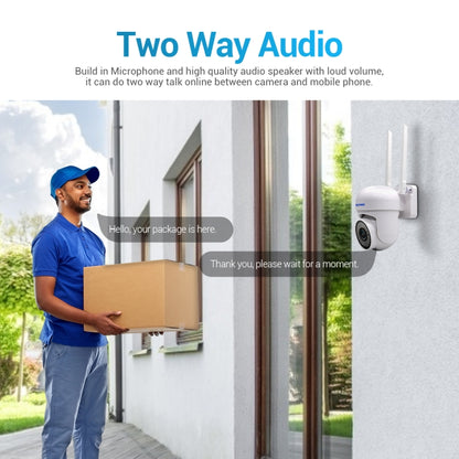 ESCAM PVR007 3MP Smart HD WiFi Camera Support Full Color Night Vision / Motion Detection / Sound Alarm / TF Card(US Plug) by ESCAM