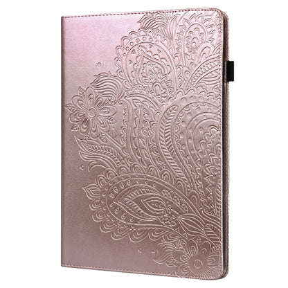 For Samsung Galaxy Tab A11+ / A9+ Peacock Embossed Pattern Leather Tablet Case(Rose Gold) by bashfashion