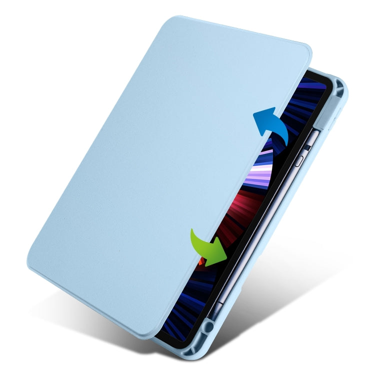 Acrylic 360 Degree Rotation Holder Tablet Leather Case For iPad Air 13 2025 / 2024 / Pro 12.9 2022(Ice Blue) by bashfashion