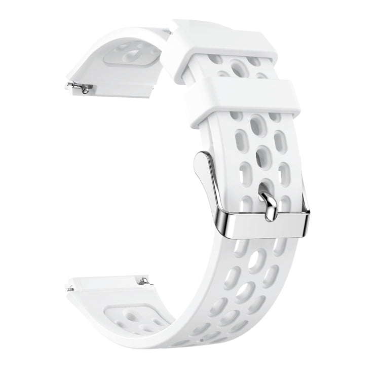 For Huawei Watch GT 2e Solid Color Round Hole Silicone Watch Band(White) by bashfashion