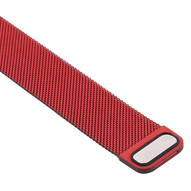 For Apple Watch Series 7 45mm / 6 & SE & 5 & 4 44mm / 3 & 2 & 1 42mm Milanese Gradient Stainless Steel Watch Band(Red+Black) by bashfashion