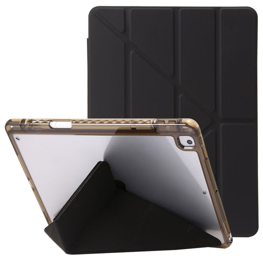 For iPad 10.2 2021 / 2020 / 10.5 Clear Acrylic Deformation Leather Tablet Case(Black) by bashfashion