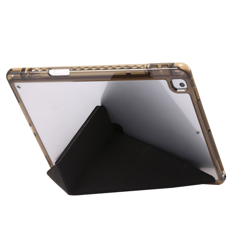 For iPad 10.2 2021 / 2020 / 10.5 Clear Acrylic Deformation Leather Tablet Case(Black) by bashfashion
