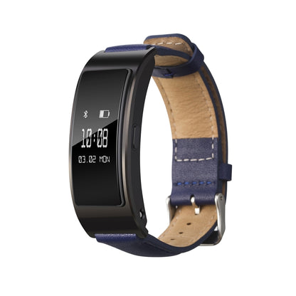 For Huawei Band 7 Glossy Leather Watch Band(Navy Blue) by bashfashion