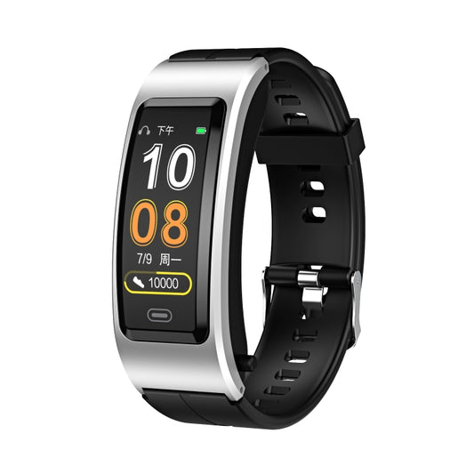 B7 Bluetooth Earphone Smart Bracelet, Support Sleep Monitoring / Blood Oxygen Monitoring / Heart Rate Monitoring(Silver + Black Silicone Strap) by bashfashion