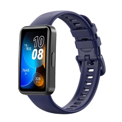 For Huawei Band 8 16mm Solid Color Silicone Replacement Watch Band(Dark Blue) by bashfashion