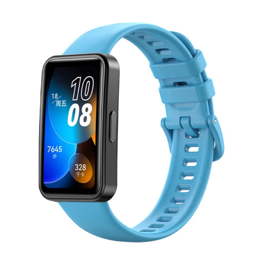 For Huawei Band 8 16mm Solid Color Silicone Replacement Watch Band(Sky Blue) by bashfashion