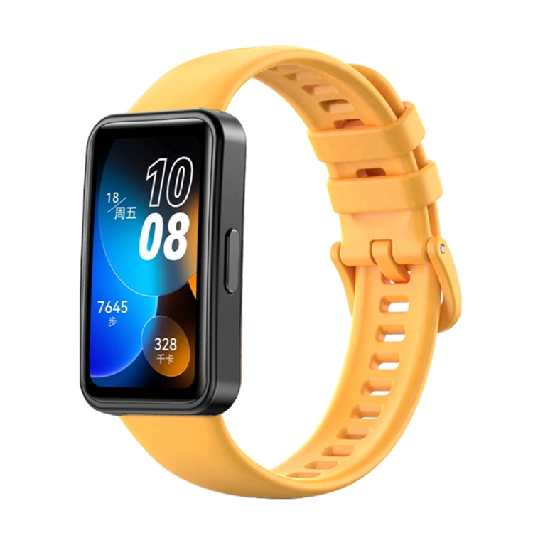 For Huawei Band 8 16mm Solid Color Silicone Replacement Watch Band(Yellow) by bashfashion