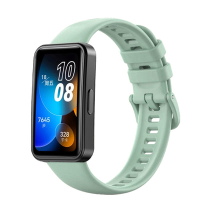 For Huawei Band 8 16mm Solid Color Silicone Replacement Watch Band(Grey Green) by bashfashion