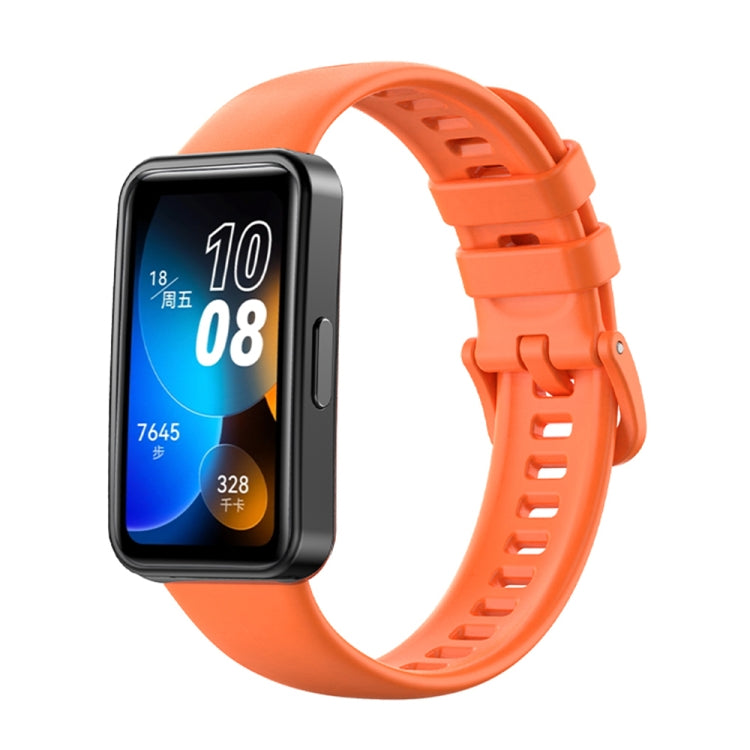 For Huawei Band 8 16mm Solid Color Silicone Replacement Watch Band(Orange) by bashfashion