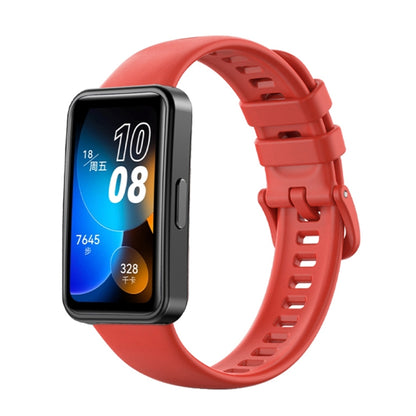 For Huawei Band 8 16mm Solid Color Silicone Replacement Watch Band(Red) by bashfashion