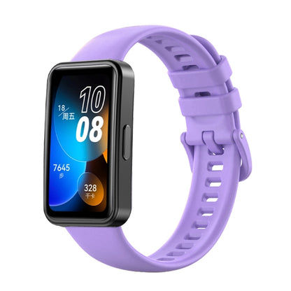 For Huawei Band 8 16mm Solid Color Silicone Replacement Watch Band(Purple) by bashfashion