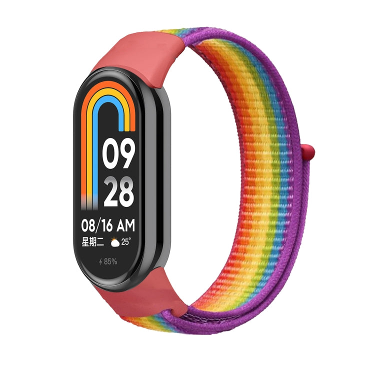 For Xiaomi Mi Band 8 Loop Nylon Watch Band(Rainbow) by bashfashion