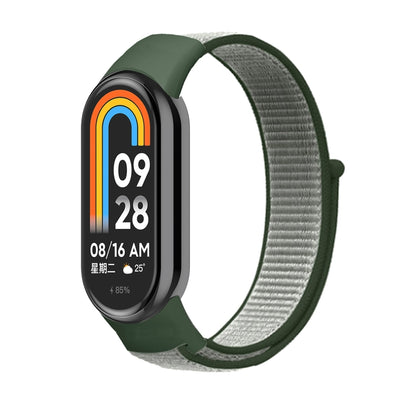 For Xiaomi Mi Band 8 Loop Nylon Watch Band(Dark Olive) by bashfashion