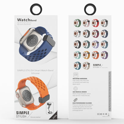 Magnetic Clasp Silicone Watch Band For Apple Watch Ultra 49mm&Watch Ultra 2 49mm / Series 9&8&7 45mm / SE 3&SE 2&6&SE&5&4 44mm / 3&2&1 42mm(Black) by bashfashion