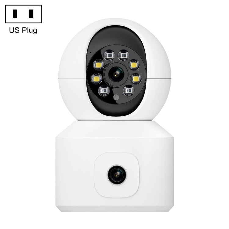 ESCAM QF010 2x2MP Dual Lens Dual Screen Surveillance WiFi Camera Support Two-way Voice & Motion Detection(US Plug) by ESCAM