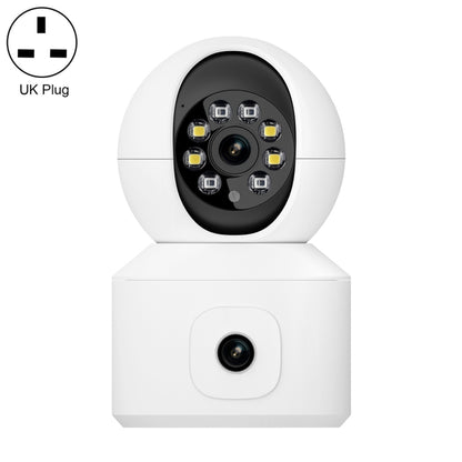 ESCAM QF010 2x2MP Dual Lens Dual Screen Surveillance WiFi Camera Support Two-way Voice & Motion Detection(UK Plug) by ESCAM
