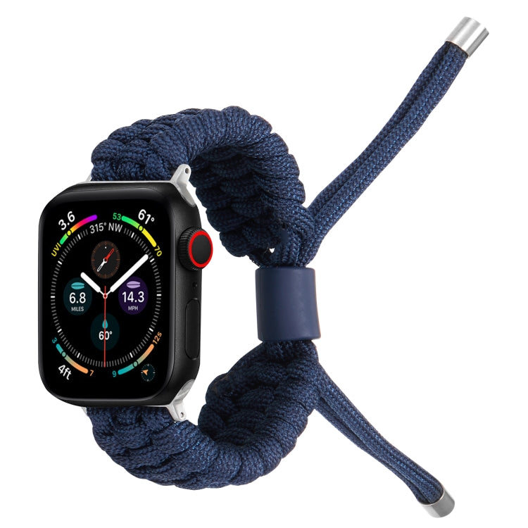 Stretch Plain Silicone Bean Watch Band For Apple Watch SE 2022 40mm(Navy Blue) by bashfashion