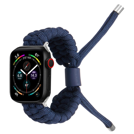 Stretch Plain Silicone Bean Watch Band For Apple Watch 9 45mm(Navy Blue) by bashfashion