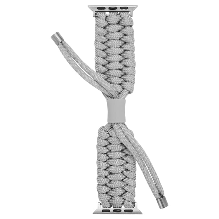 Stretch Plain Silicone Bean Watch Band For Apple Watch 9 45mm(Grey White) by bashfashion