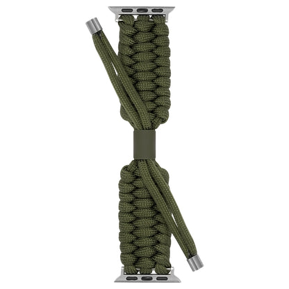 Stretch Plain Silicone Bean Watch Band For Apple Watch 9 45mm(Army Green) by bashfashion