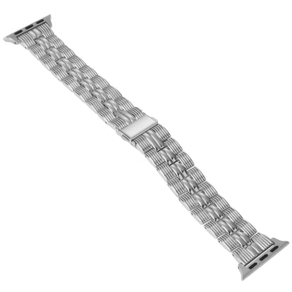 3-Beads Stripe Metal Watch Band For Apple Watch 6 40mm(Silver) by bashfashion