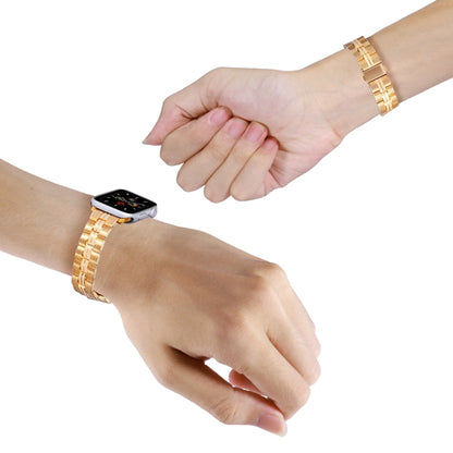 3-Beads Stripe Metal Watch Band For Apple Watch Ultra 2 49mm(Gold) by bashfashion