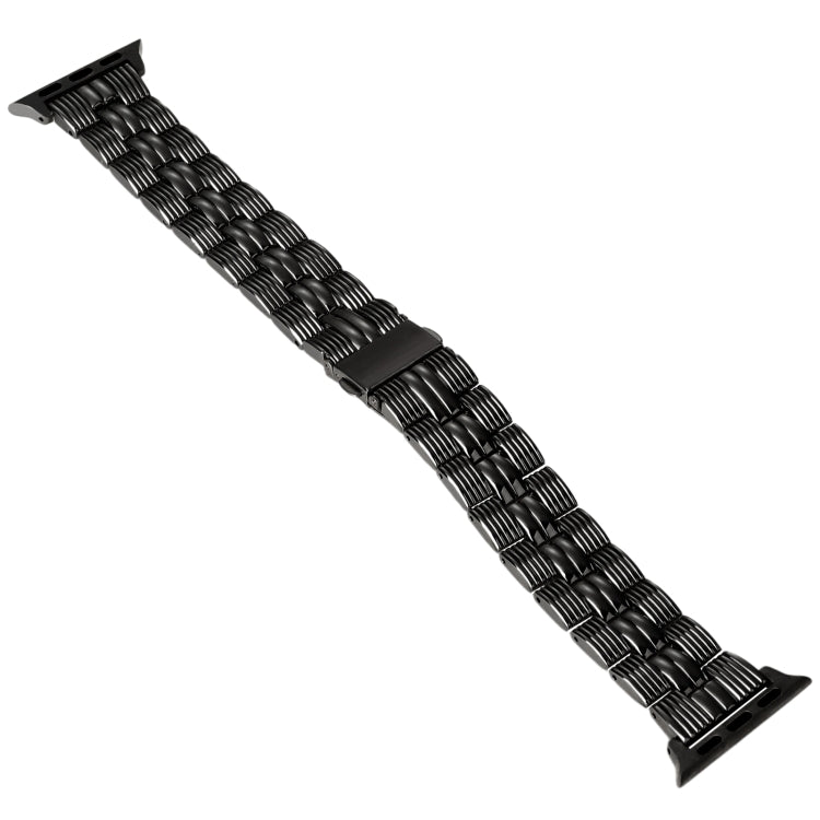 3-Beads Stripe Metal Watch Band For Apple Watch Series 10 46mm(Black) by bashfashion