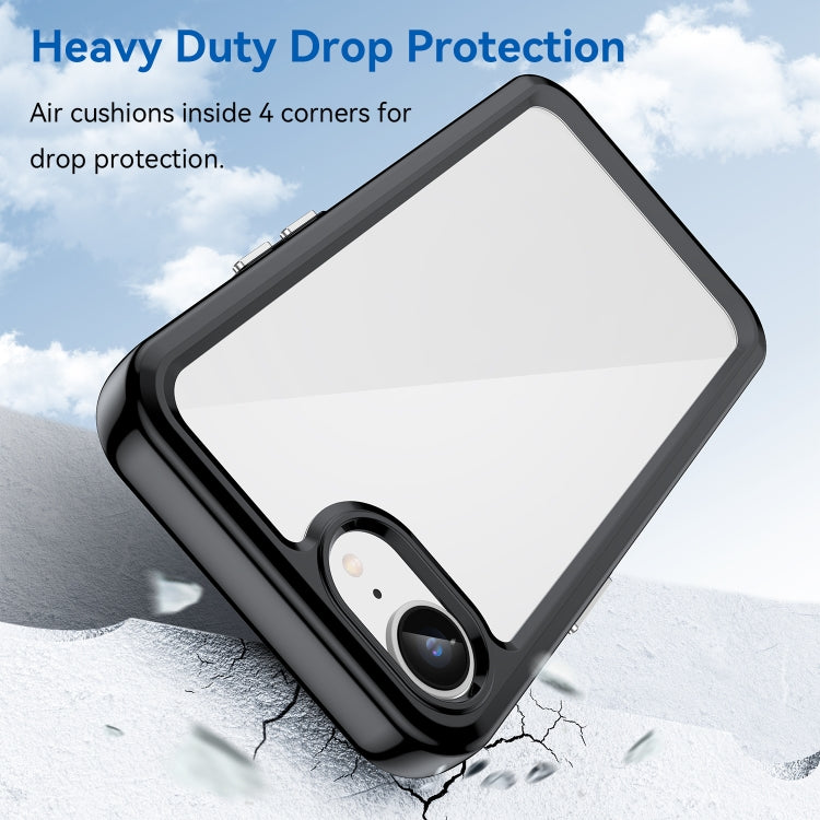 For iPhone 16e Colorful Series Acrylic + TPU Phone Case(Black) by bashfashion