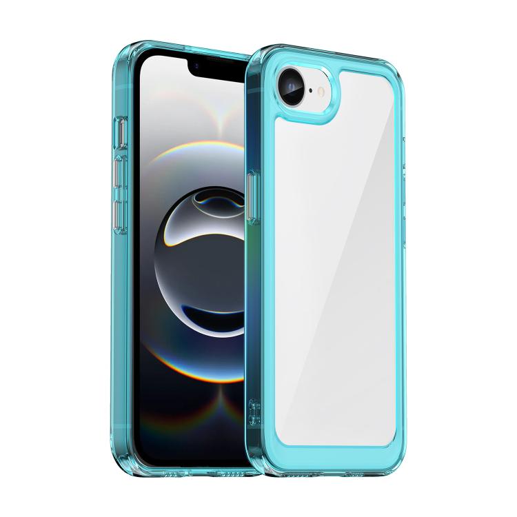 For iPhone 16e Colorful Series Acrylic + TPU Phone Case(Transparent Blue) by bashfashion