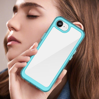 For iPhone 16e Colorful Series Acrylic + TPU Phone Case(Transparent Blue) by bashfashion