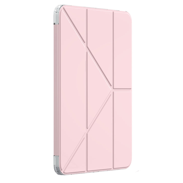 For iPad Pro 11 2025 / 2024 Mutural Deformation Stand Smart Leather Tablet Case(Pink) by Mutural