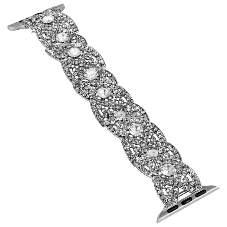 Diamonds Twist Metal Watch Band For Apple Watch 8 41mm(Silver) by bashfashion