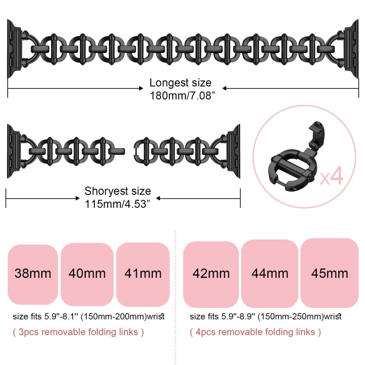 Ladder Buckle Metal Watch Band For Apple Watch 8 41mm(Black) by bashfashion