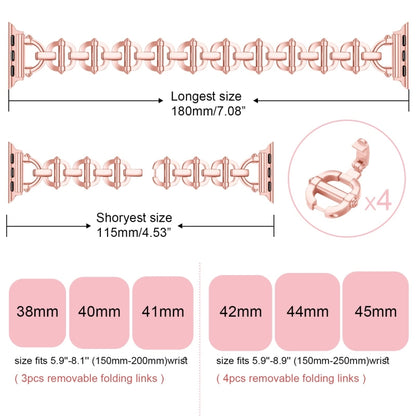 Ladder Buckle Metal Watch Band For Apple Watch 8 45mm(Pink) by bashfashion