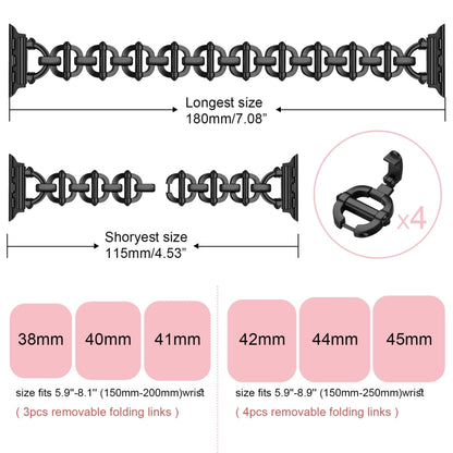 Ladder Buckle Metal Watch Band For Apple Watch SE 2022 44mm(Black) by bashfashion