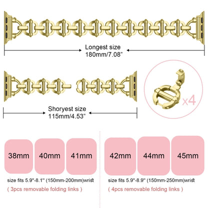 Ladder Buckle Metal Watch Band For Apple Watch SE 2022 44mm(Gold) by bashfashion