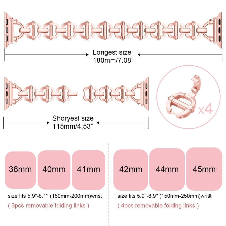 Ladder Buckle Metal Watch Band For Apple Watch SE 44mm(Pink) by bashfashion