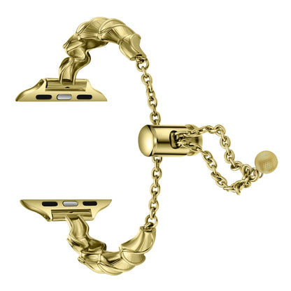 Ribbon Wave Metal Watch Band For Apple Watch 8 41mm(Gold) by bashfashion