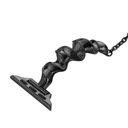 Ribbon Wave Metal Watch Band For Apple Watch 9 41mm(Black) by bashfashion