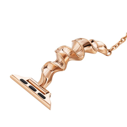 Ribbon Wave Metal Watch Band For Apple Watch 9 41mm(Rose Gold) by bashfashion
