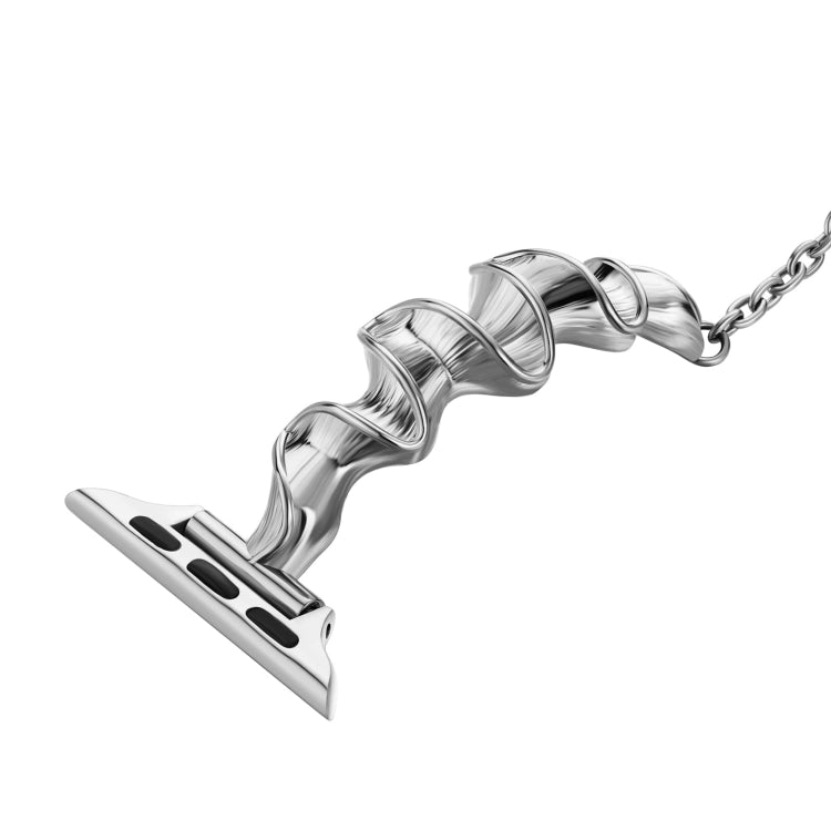 Ribbon Wave Metal Watch Band For Apple Watch Series 10 42mm(Silver) by bashfashion