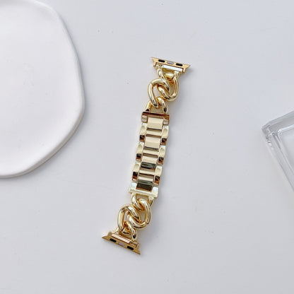 Big Denim Chain Metal Watch Band For Apple Watch 7 41mm(Gold) by bashfashion
