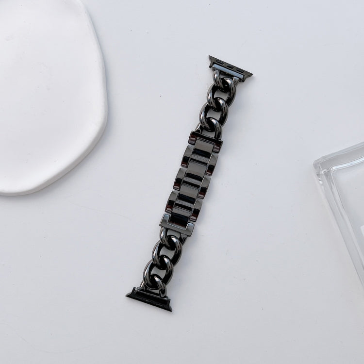 Big Denim Chain Metal Watch Band For Apple Watch 7 41mm(Black) by bashfashion