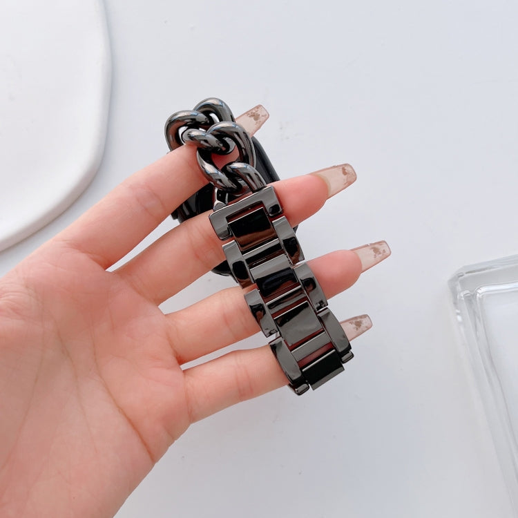 Big Denim Chain Metal Watch Band For Apple Watch SE 2023 40mm(Black) by bashfashion