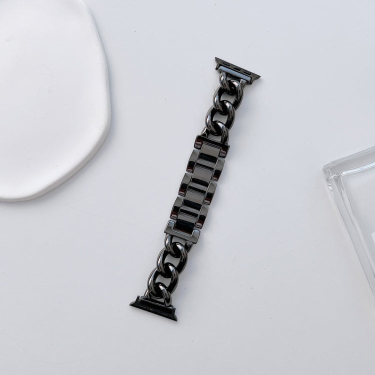 Big Denim Chain Metal Watch Band For Apple Watch Series 10 46mm(Black) by bashfashion